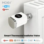 MOES Zigbee/WiFi Valvola Termostatica Intelligente per Radiatore - Controllo Remoto con Tuya App, Alexa e Google Home