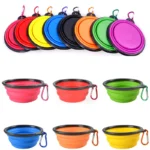 Ciotola pieghevole in Silicone contenitore per l'acqua portatile per cuccioli con moschettone ciotola per gatti pieghevole accessori per animali domestici da viaggio - immagine 2