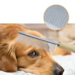Attrezzatura per la toelettatura del cane pettine per peli di animali domestici pettine per peli di gatto manico in legno pettine per gatti spazzola per cani per capelli lisci accessori per cani - immagine 4