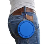 Ciotola pieghevole in Silicone contenitore per l'acqua portatile per cuccioli con moschettone ciotola per gatti pieghevole accessori per animali domestici da viaggio - immagine 4