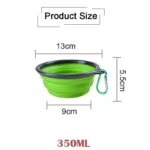 Ciotola pieghevole in Silicone contenitore per l'acqua portatile per cuccioli con moschettone ciotola per gatti pieghevole accessori per animali domestici da viaggio - immagine 6
