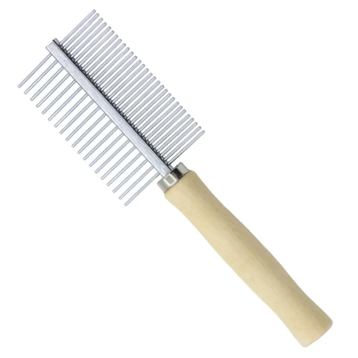 Attrezzatura per la toelettatura del cane pettine per peli di animali domestici pettine per peli di gatto manico in legno pettine per gatti spazzola per cani per capelli lisci accessori per cani - immagine 5