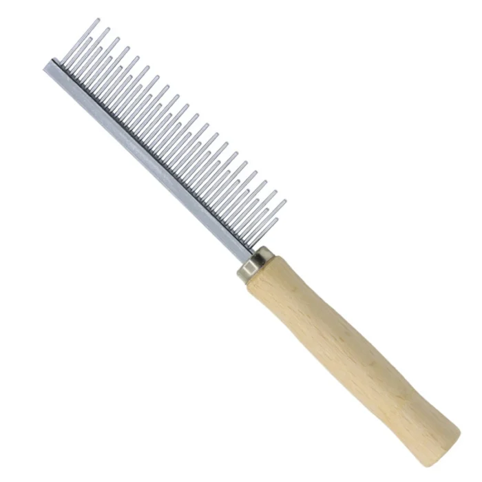 Attrezzatura per la toelettatura del cane pettine per peli di animali domestici pettine per peli di gatto manico in legno pettine per gatti spazzola per cani per capelli lisci accessori per cani - immagine 6