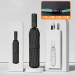 Ombrello automatico tinta unita antivento parasole pieghevole protezione UV automatico chiudi UPF50 - immagine 3