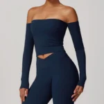 Crop Top Sportivo a Maniche Lunghe per Yoga e Fitness - Hearuisavy - immagine 3