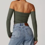 Crop Top Sportivo a Maniche Lunghe per Yoga e Fitness - Hearuisavy - immagine 4