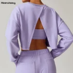 Felpa Sportiva a Maniche Lunghe per Yoga e Fitness - Hearuisavy