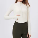 Giacca Sportiva da Corsa Hearuisavy ad Alta Elasticità con Cerniera - Tuta Activewear Donna - immagine 5