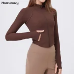 Giacca Sportiva da Corsa Hearuisavy ad Alta Elasticità con Cerniera - Tuta Activewear Donna