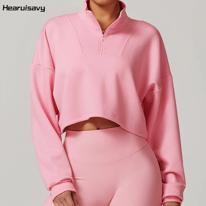 Felpa Sportiva da Corsa Donna con Mezza Cerniera - Hearuisavy - immagine 1