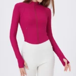 Giacca Sportiva da Corsa Hearuisavy ad Alta Elasticità con Cerniera - Tuta Activewear Donna - immagine 4