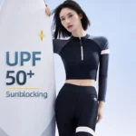 Costume da Bagno Sportivo Donna AquaPlay - Rash Guard con Gonna e Maniche Lunghe