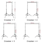Supporto per Fondale Fotografico Regolabile con Sistema di Supporto per Studio – Cornice per Schermo Verde ChromaKey - immagine 5