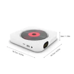 Lettore CD Portatile Bluetooth con Altoparlante, Schermo LED e Radio FM – Con Telecomando IR, Montabile a Parete - immagine 2