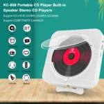 Lettore CD Portatile Bluetooth con Altoparlante, Schermo LED e Radio FM – Con Telecomando IR, Montabile a Parete - immagine 4