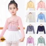 Cappotto da Balletto per Ragazze Manica Lunga Wrap Top Dance Shrug Maglione Crop Coat per Body – Warm Up Pullover in Cotone per Dancewear
