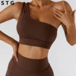 Sweltering - Reggiseno Sportivo Monospalla da Donna, Push-Up e Alta Attività per Yoga e Fitness, Antiurto