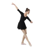 Body da Ballo per Donna con Gonna in Chiffon, Costume Professionale per Balletto, in Cotone e Poliestere, Colore Rosso e Rosa - immagine 5