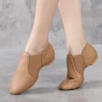 Scarpe da Ballo Jazz in Vera Pelle per Bambine e Adulti - Con Suola Antiscivolo e Design Slip-On
