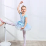 Tutu Balletto per Ragazze – Abito da Danza con Maniche Corte/Lunghe e Fiocco per Ginnastica e Festa di Compleanno - immagine 4