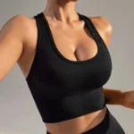 Reggiseno Sportivo Senza Cuciture - Top da Palestra ad Alta Intensità, Corsa, Yoga e Allenamento, Gilet Fitness Antiurto a Costine