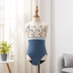 Body da Ballo per Ragazze – Bretelle con Ricamo in Mesh per Danza, Balletto e Ginnastica