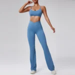 Sweltering - Set Yoga 2 Pezzi Nude Feeling per Donna con Reggiseno Push Up e Leggings a Vita Alta, Abbigliamento Sportivo per Fitness, Running e Allenamento - immagine 5