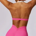 Sweltering - Reggiseno Sportivo Donna Halter Top Push-Up per Yoga e Fitness, Traspirante e Asciugatura Rapida - immagine 2
