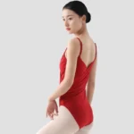 Body da Danza Elegante da Donna | Scollo a V e Pieghettato per Ginnastica, Pattinaggio e Costumi da Bagno - immagine 5