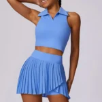 Sweltering - Set Sportivo Donna 2 Pezzi con Top e Gonna-Shorts Push Up - immagine 6