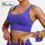Hearuisavy - Reggiseno Sportivo Push-Up con Incrocio sul Retro per Yoga e Allenamento - immagine 2