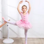Tutu Balletto per Ragazze – Abito da Danza con Maniche Corte/Lunghe e Fiocco per Ginnastica e Festa di Compleanno - immagine 2