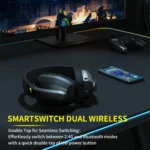 Cuffie da Gioco Wireless BINNUNE 2.4GHz con Microfono per PS5, PS4, PC e Mac – Suono 50mm, Cancellazione Rumore Attiva, Bluetooth, Comfort Superiore - immagine 2