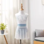 Body da Ballo per Ragazze – Bretelle con Ricamo in Mesh per Danza, Balletto e Ginnastica - immagine 3