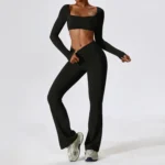 Sweltering - Completo Yoga 2 Pezzi Donna con Top Sportivo e Leggings a Vita Alta - immagine 2