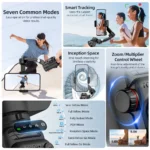 AXNEN Gimbal Manuale a 3 Assi – Stabilizzatore Video Anti-Vibrazione con Treppiede per Xiaomi, iPhone e Smartphone - immagine 4