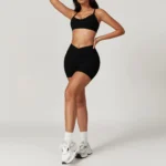 Miketi - Set da Yoga Donna 2 Pezzi con Crop Top e Leggings a Vita Alta per Allenamento e Fitness - immagine 6