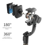 Q08 Stabilizzatore Cardanico per Smartphone con Bluetooth e Selfie Stick – Treppiede per Riprese Verticali e Live Streaming - immagine 5