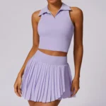 Sweltering - Set Sportivo Donna 2 Pezzi con Top e Gonna-Shorts Push Up - immagine 5