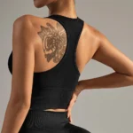 Reggiseno Sportivo Senza Cuciture - Top da Palestra ad Alta Intensità, Corsa, Yoga e Allenamento, Gilet Fitness Antiurto a Costine - immagine 3