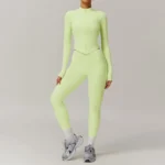 Sweltering - Set Yoga da Donna con Cerniera e Maniche Lunghe, Tuta Sportiva per Allenamento, Fitness e Corsa, Abbigliamento da Palestra - immagine 2