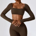 Sweltering - Crop Top Yoga Donna, Maglietta da Corsa a Maniche Lunghe per Fitness e Allenamento