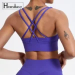 Hearuisavy - Reggiseno Sportivo Push-Up con Incrocio sul Retro per Yoga e Allenamento