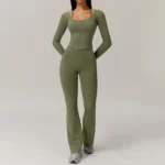 Sweltering - Set da Yoga 2 Pezzi Donna con Reggiseno a Maniche Lunghe e Leggings a Vita Alta per Allenamento Fitness - immagine 4