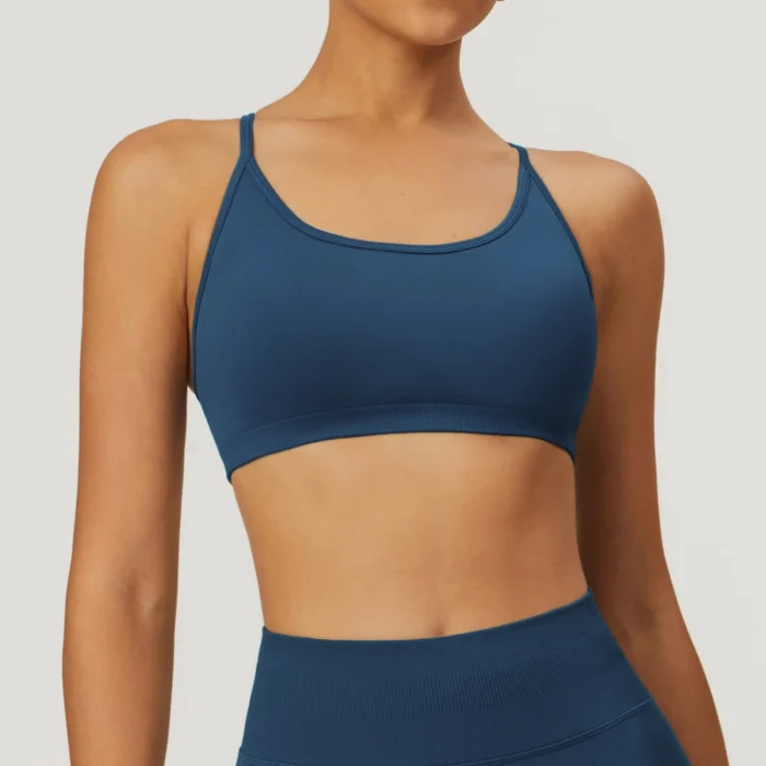 Sweltering - Reggiseno Sportivo Donna Senza Cuciture con Spalline Incrociate - immagine 2