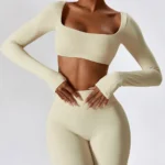 Sweltering - Crop Top Yoga Donna, Maglietta da Corsa a Maniche Lunghe per Fitness e Allenamento - immagine 6