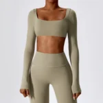 Sweltering - Crop Top Yoga Donna, Maglietta da Corsa a Maniche Lunghe per Fitness e Allenamento - immagine 4