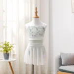 Body da Ballo per Ragazze – Bretelle con Ricamo in Mesh per Danza, Balletto e Ginnastica - immagine 2