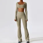 Sweltering - Completo Yoga 2 Pezzi Donna con Top Sportivo e Leggings a Vita Alta - immagine 5