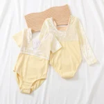 Body da Danza per Bambina - Velluto con Giuntura e Manica Lunga per Danza Classica - immagine 4